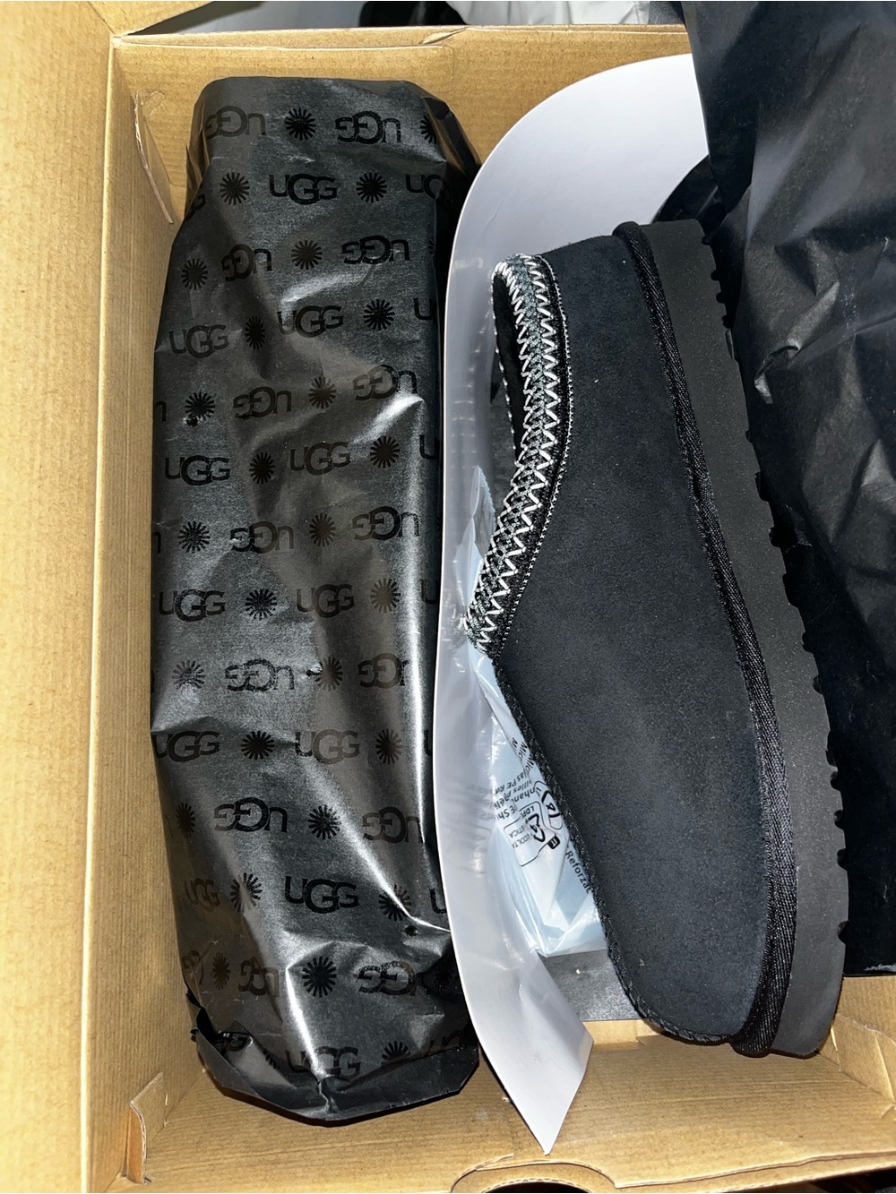 UGG Black Suede Platform Slip-On Mule